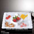 Unique Shape Porcelain Five Fruit Tray Divided Snack Plate